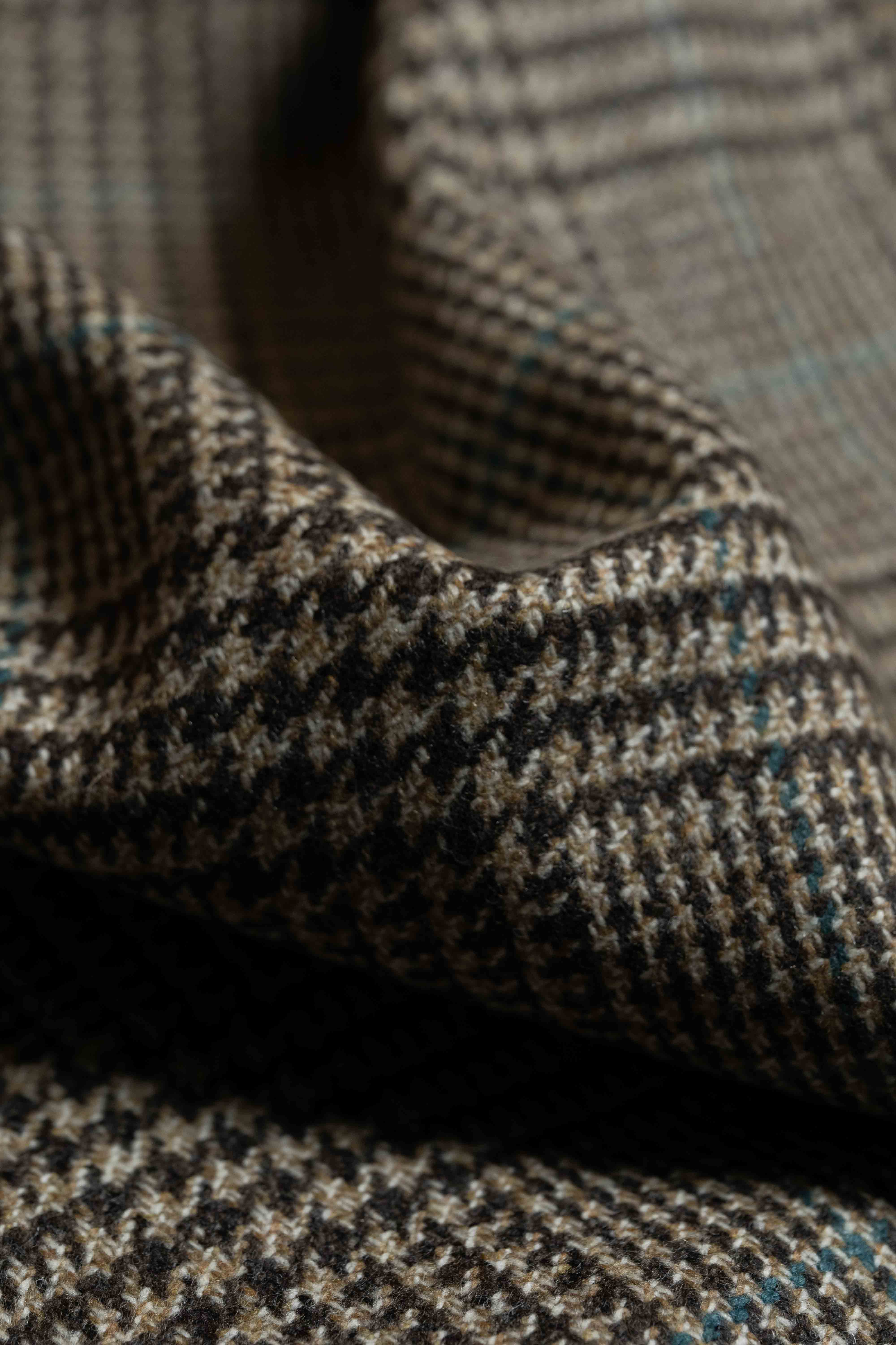 Marling & Evans Green Check PoW Lambswool Jacket Fabric-2.3m - Yoo's Club