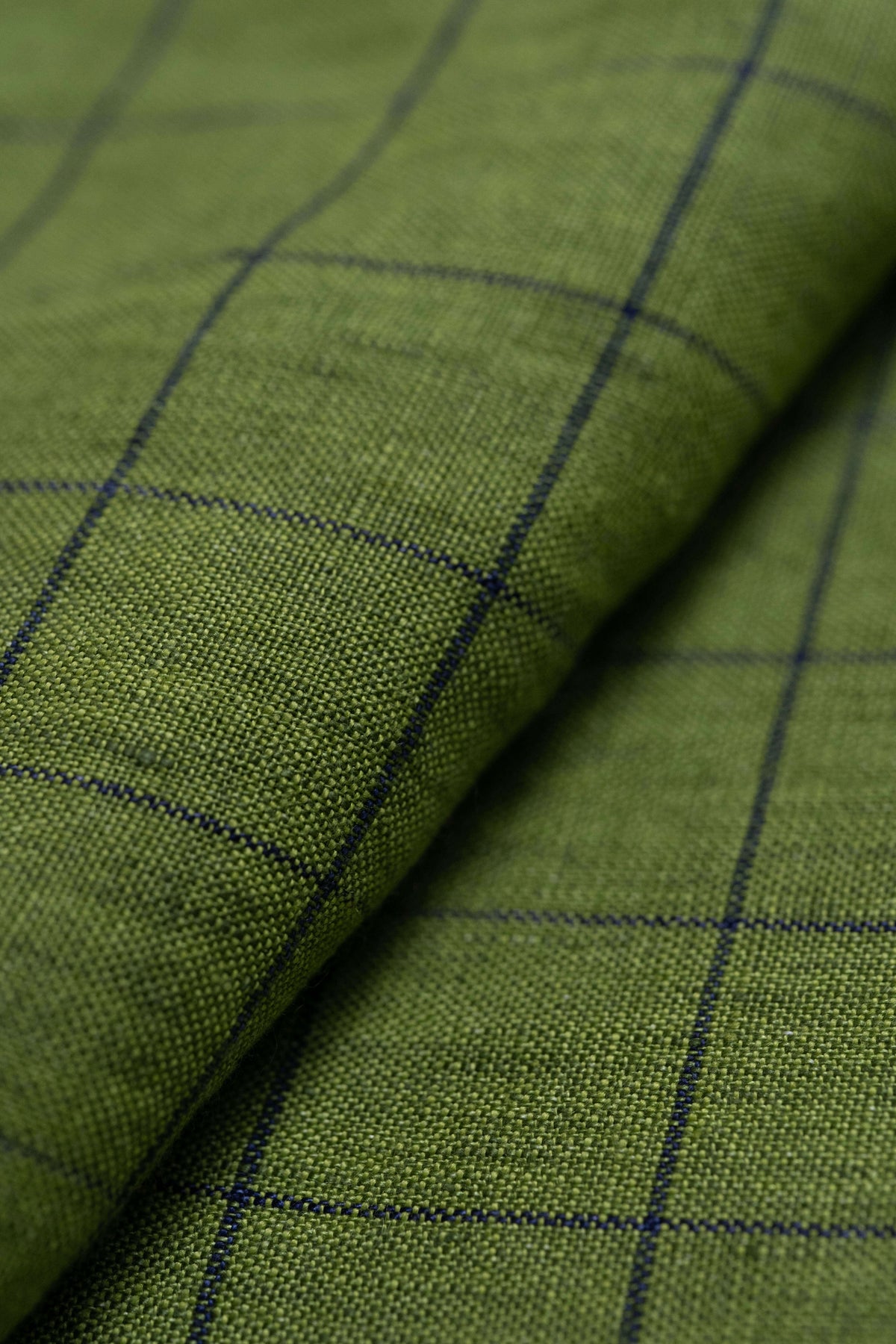 Green Check Linen Shirt Fabric from Spence Bryson Linen