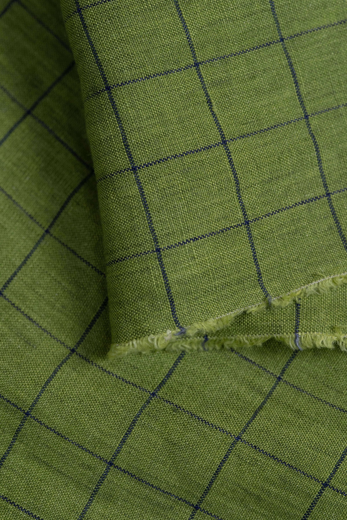 Green Check Linen Shirt Fabric from Spence Bryson Linen