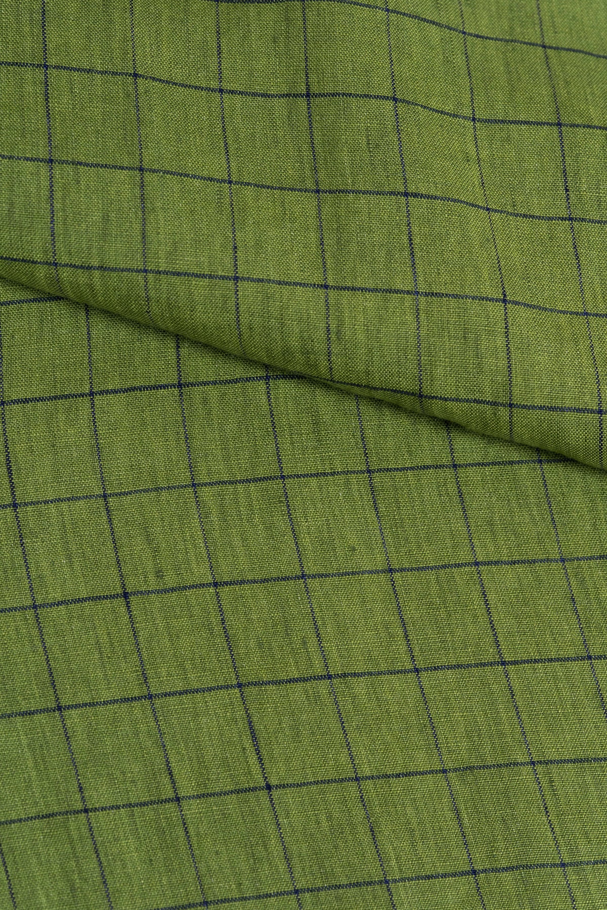Green Check Linen Shirt Fabric from Spence Bryson Linen