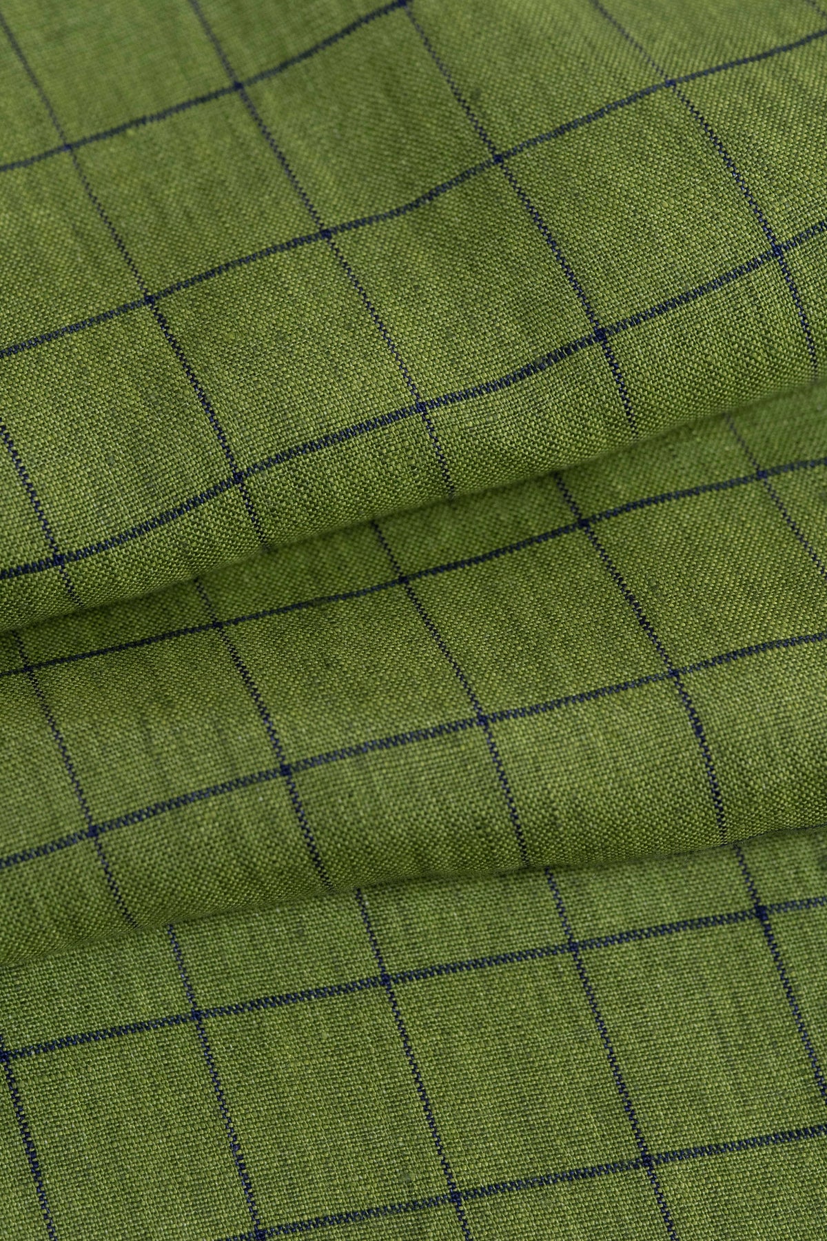 Green Check Linen Shirt Fabric from Spence Bryson Linen