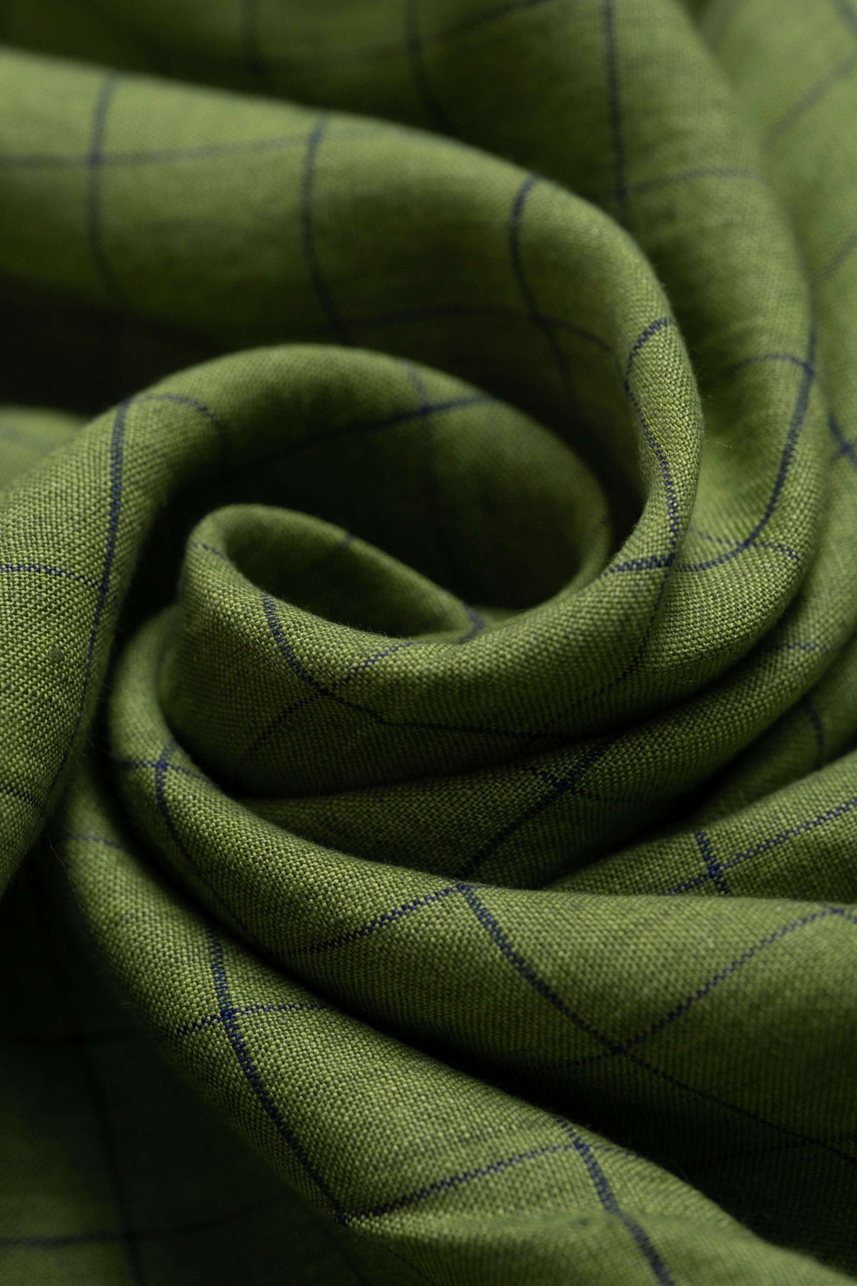 Green Check Linen Shirt Fabric from Spence Bryson Linen