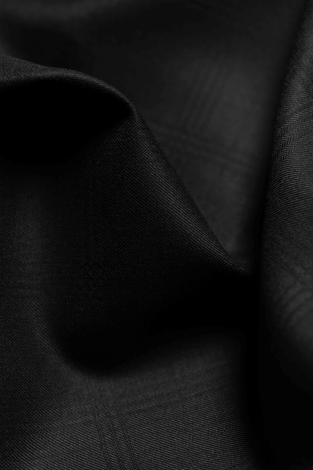 Huddersfield Cloth Black Check Wool Suit Fabric (H1581)-3.8m - Yoo's Club