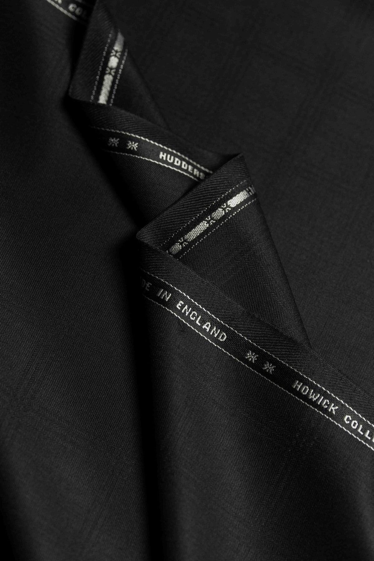 Huddersfield Cloth Black Check Wool Suit Fabric (H1581)-3.8m - Yoo's Club