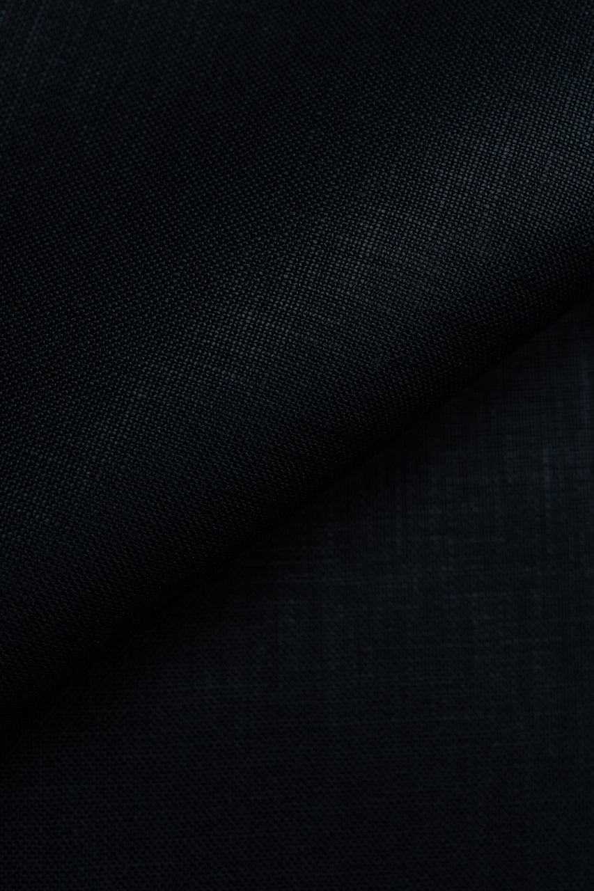 Spence Bryson Solid Black Basketweave 380g Linen L3140