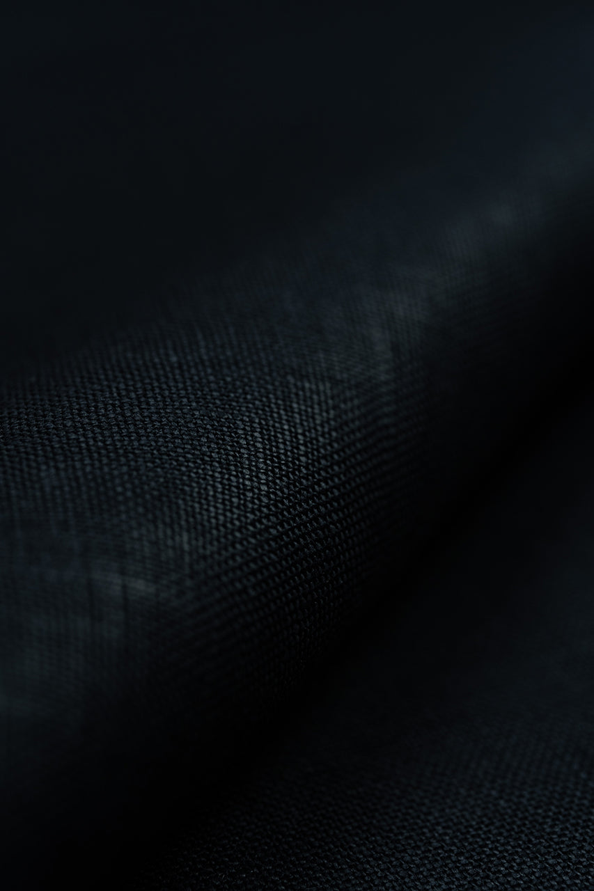 Spence Bryson Solid Black Basketweave 380g Linen L3140
