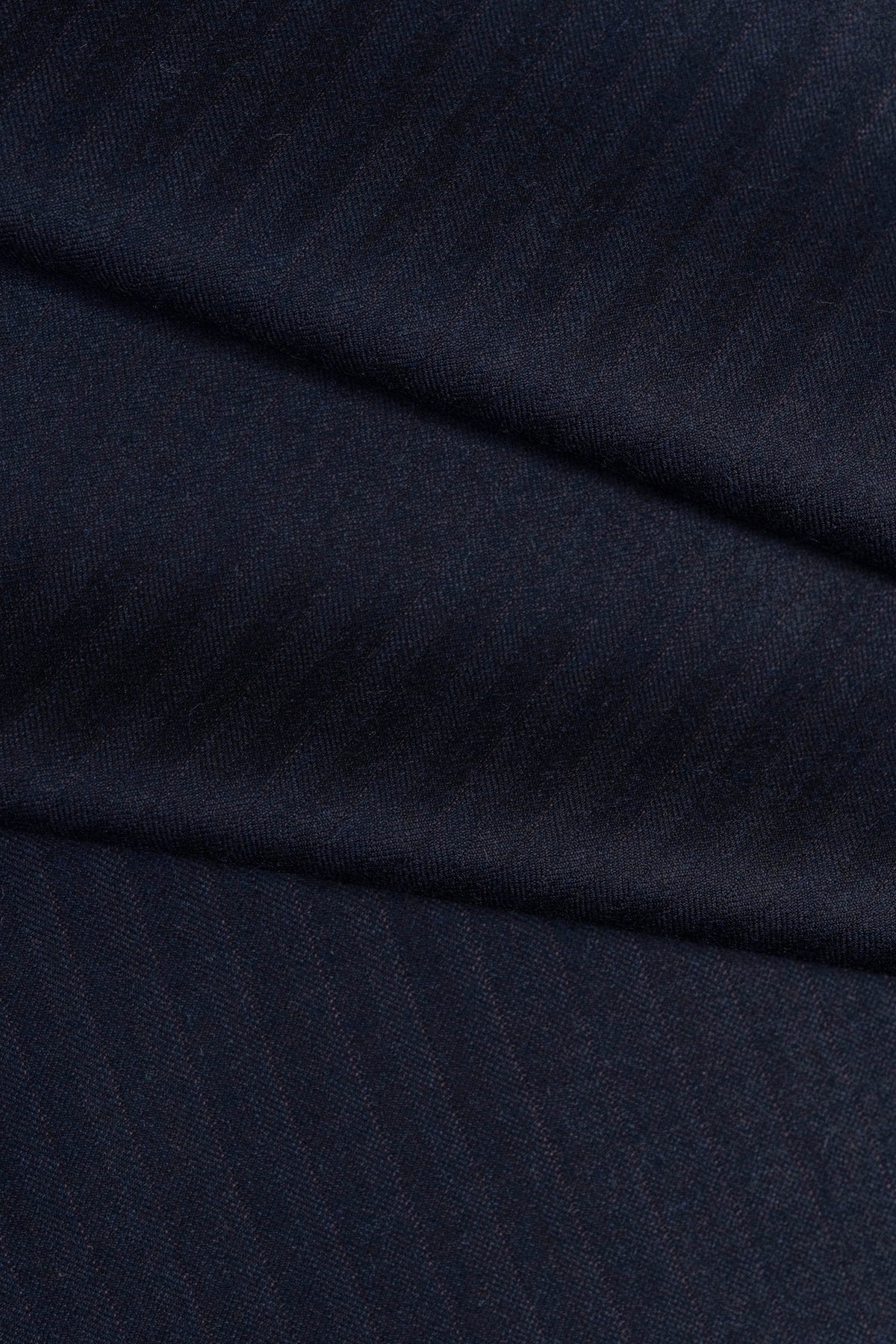 Lightweight Wool Flannel Suiting in Navy Herringbone