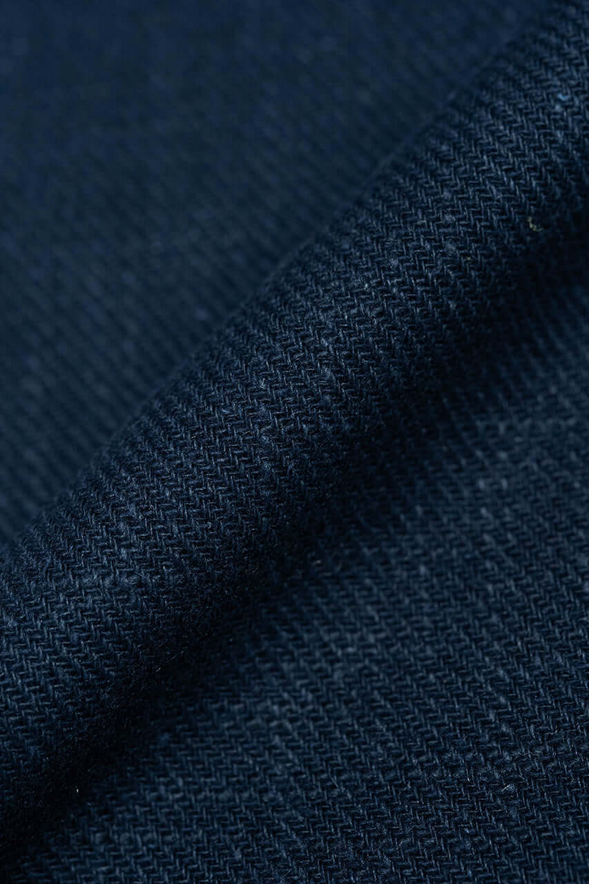 Navy Twill Linen Woven in Japan by Kintoki Kiji - Yoo's Club