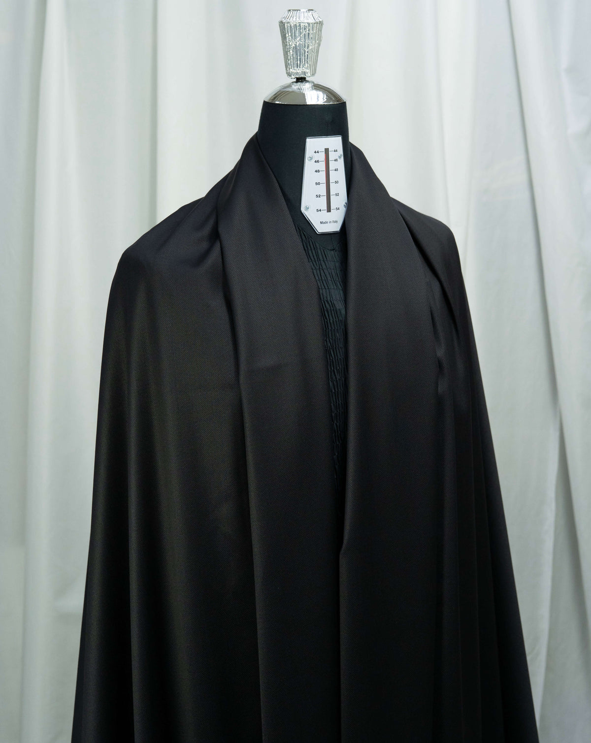 Stretched Wool Blend Fabric in Black Twill -3.6 Meters - Yoo's Club