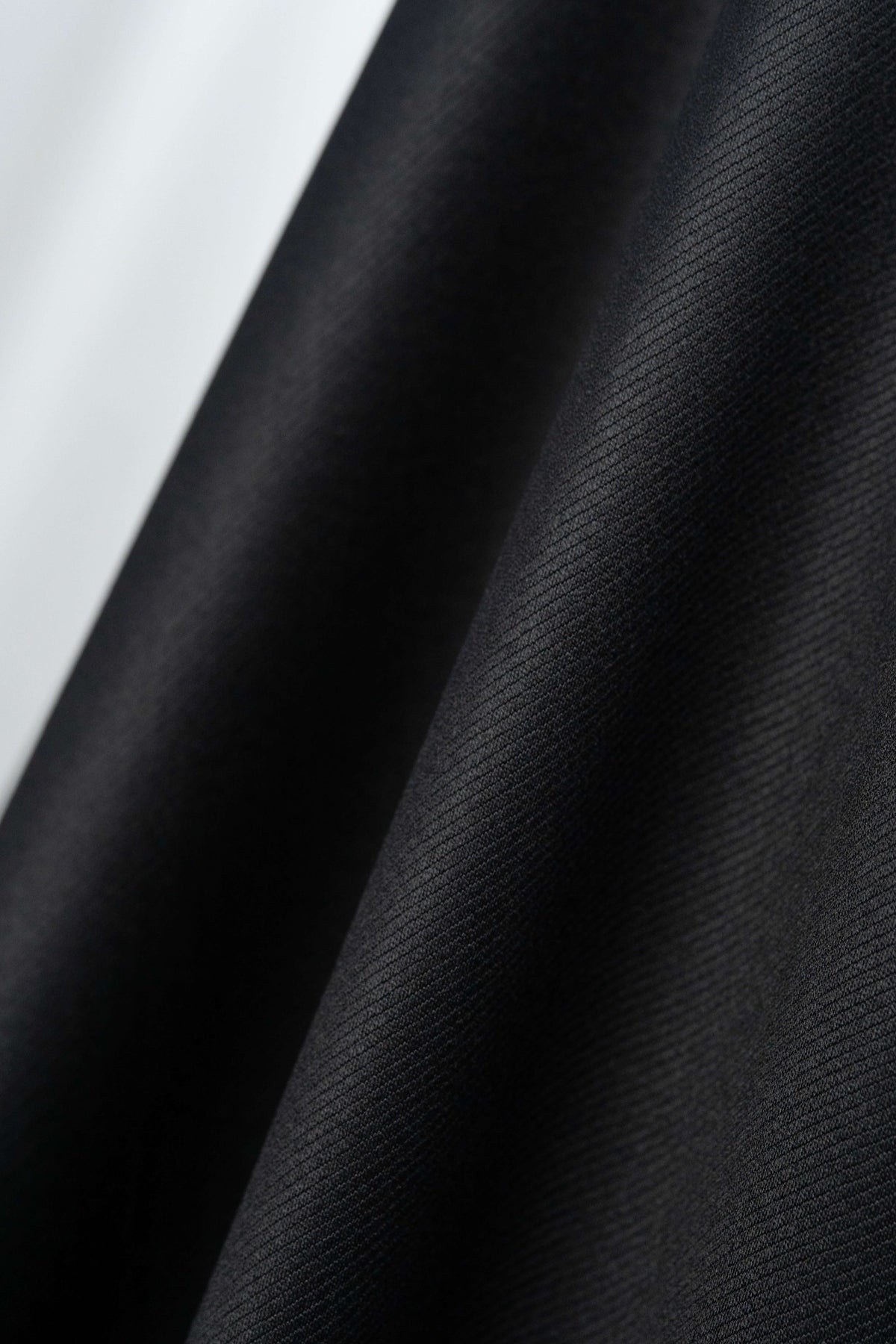 Stretched Wool Blend Fabric in Black Twill -3.6 Meters - Yoo's Club