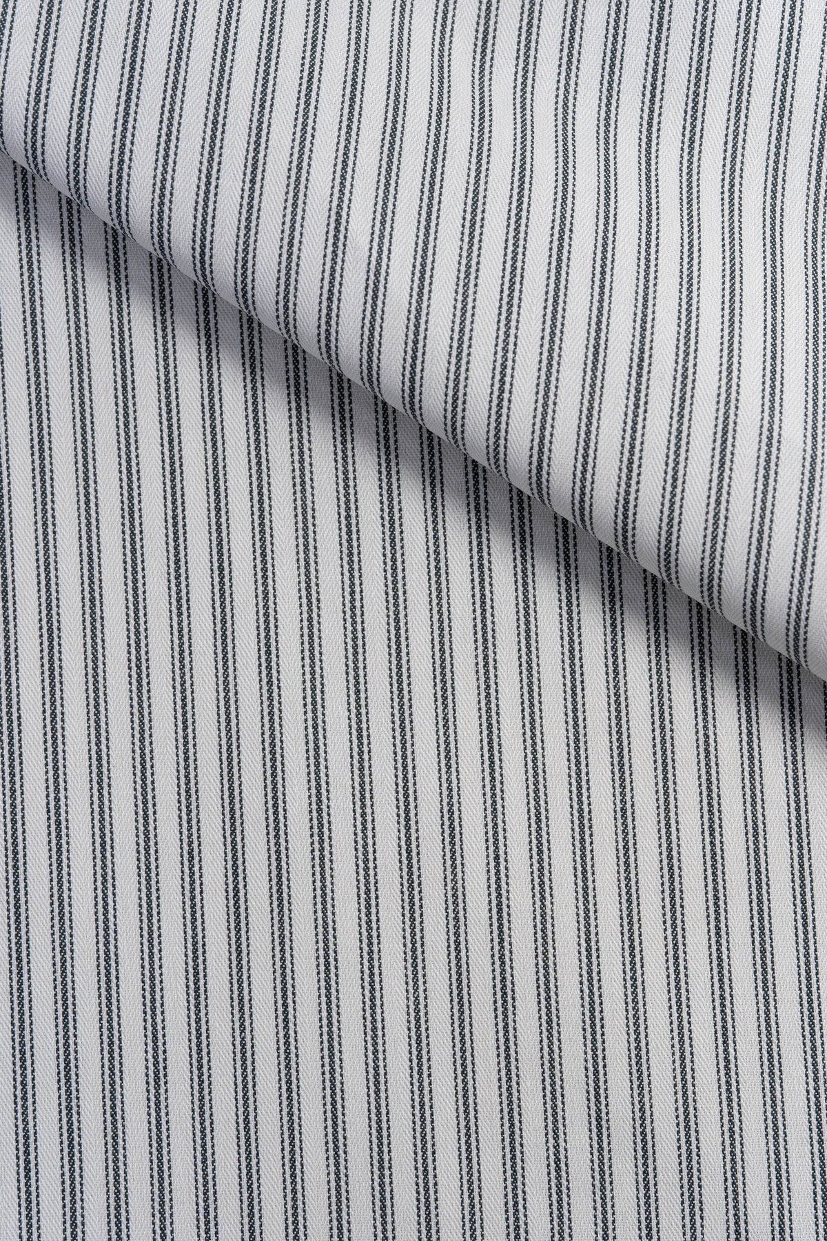 Brisbane Moss Stripe Cotton Suiting Fabric - 4 Meters