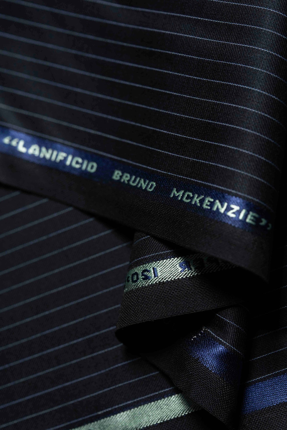 Super 120's Wool Black Stripe Suit Fabric (V23678) -3m - Yoo's Club