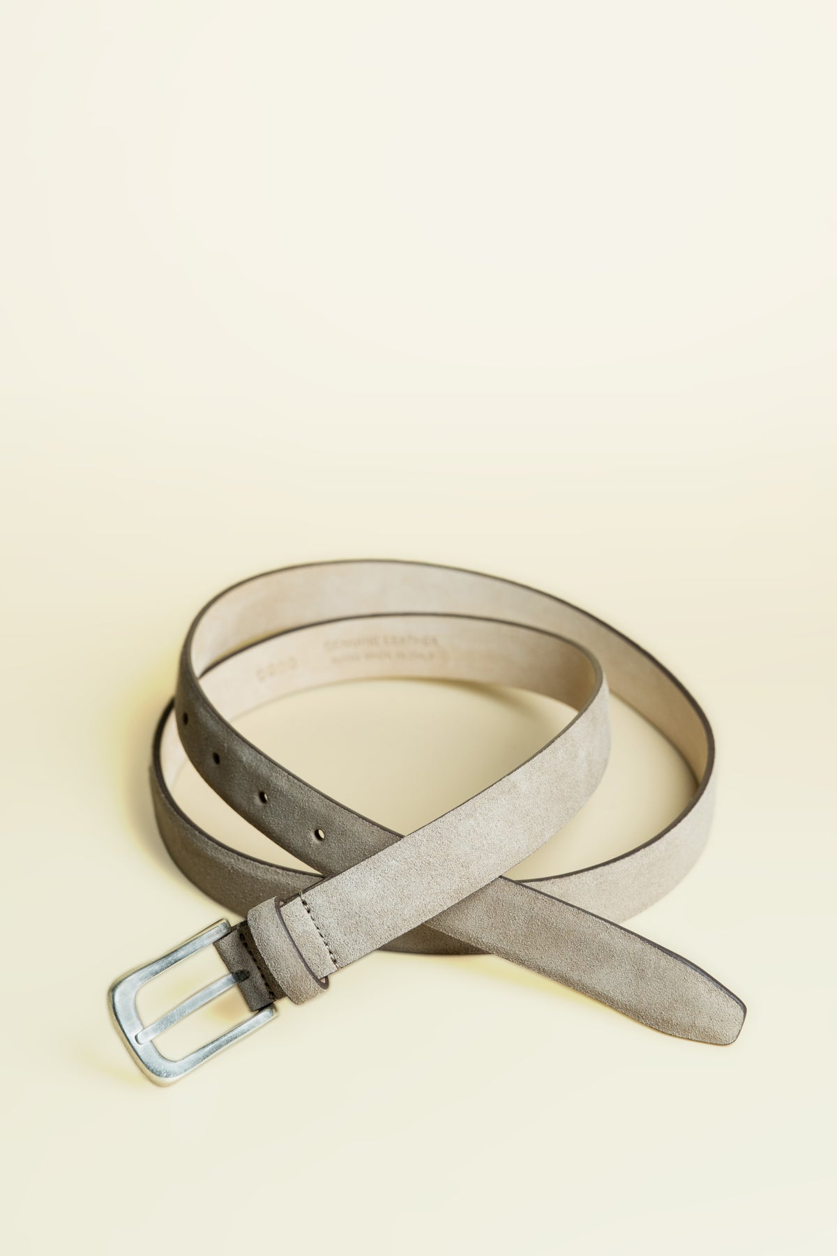 Tiberio Ferretti Cream Stone Suede Leather Belt