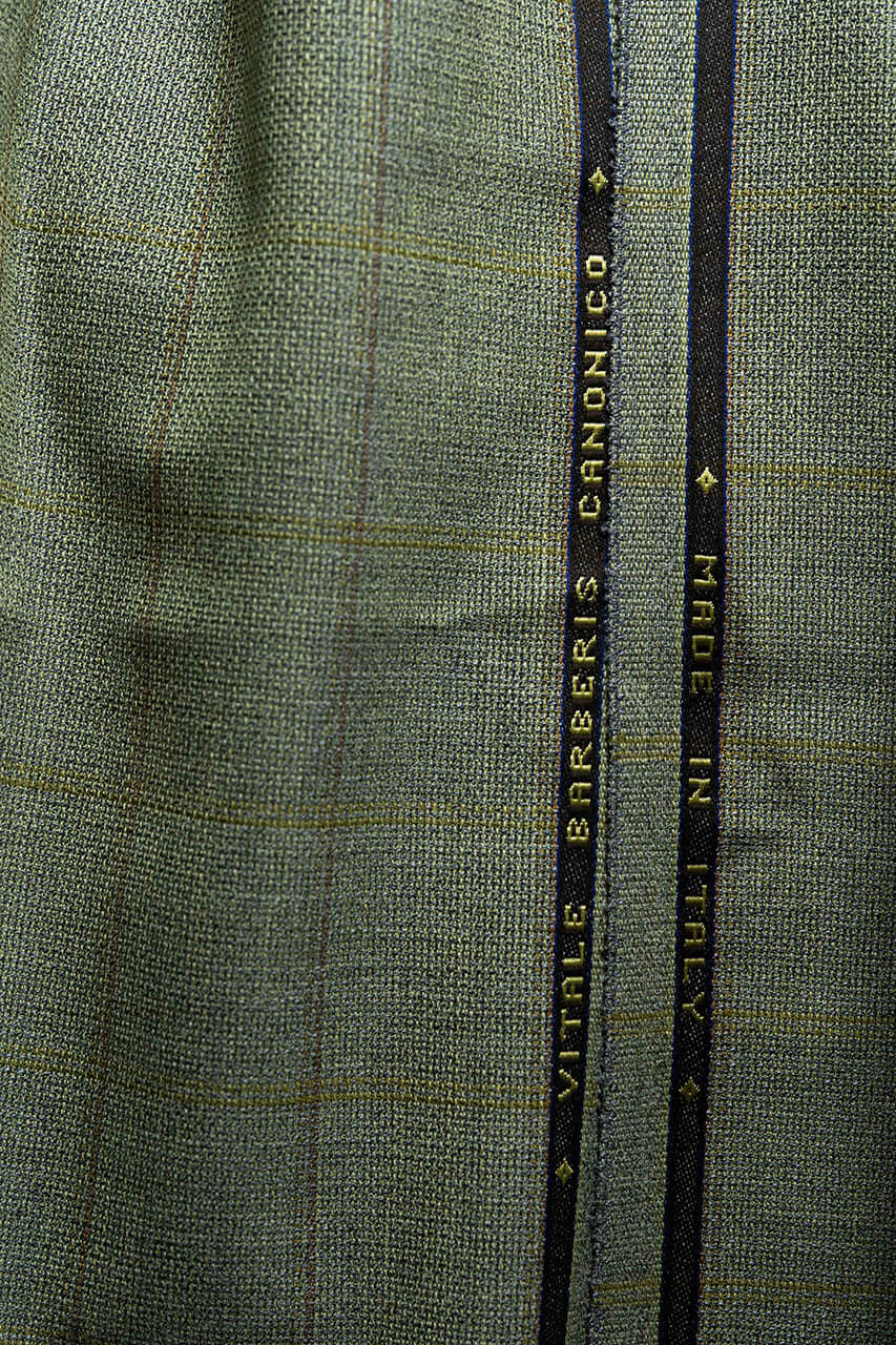 VBC High Twist Wool Suiting Fabric in Green Check -1.85 Meters - Yoo's Club