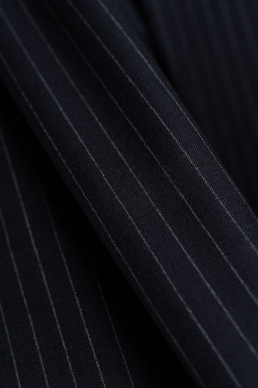 VBC Super 120s Black Stripe  Flannel Suiting - 3 Meters - Yoo's Club