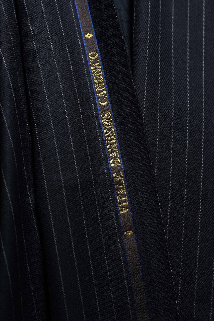 VBC Super 120s Black Stripe  Flannel Suiting - 3 Meters - Yoo's Club