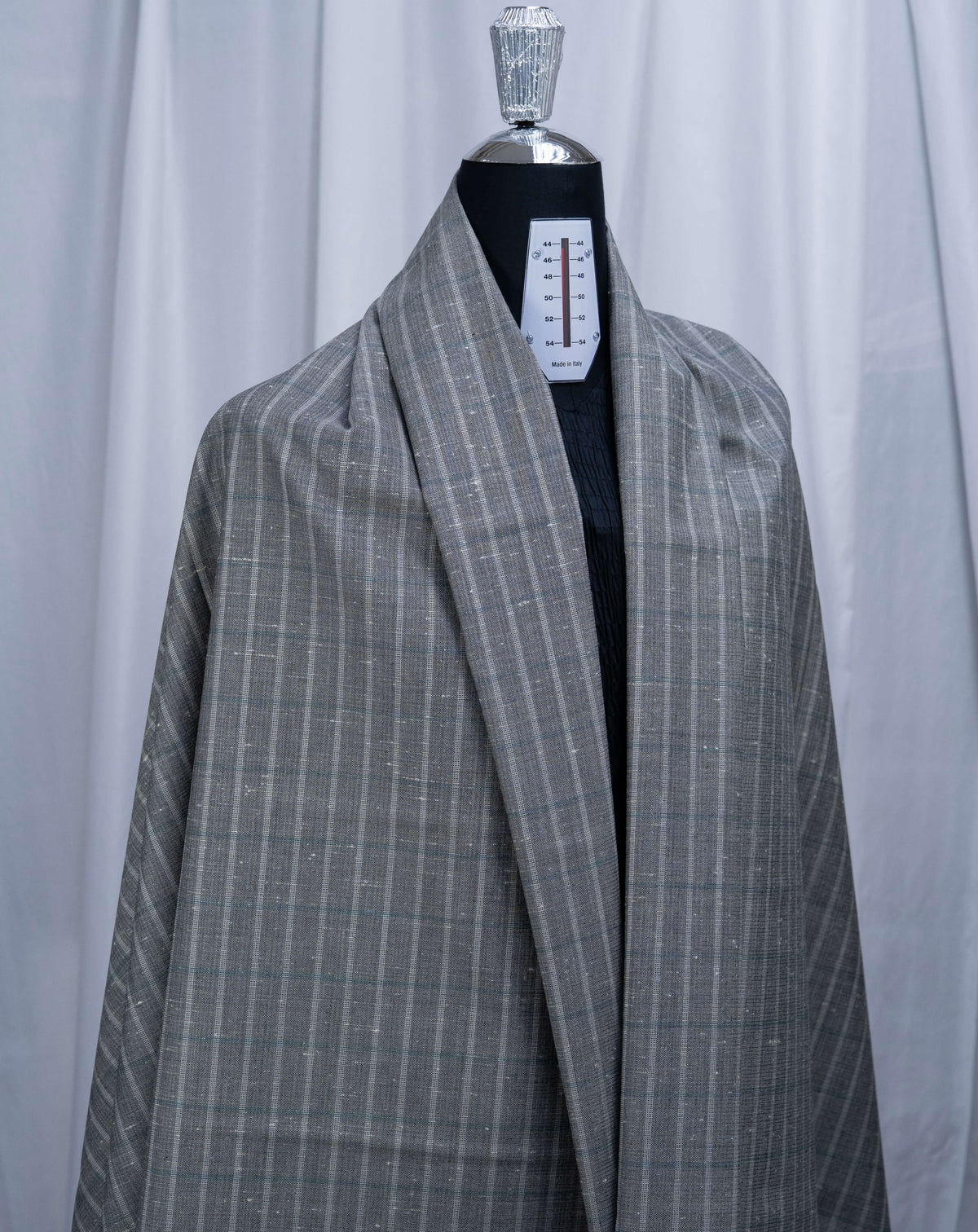 Vintage Grey Fancy Plaid Wool Blend Jacketing Fabric -2.5 Meters - Yoo's Club