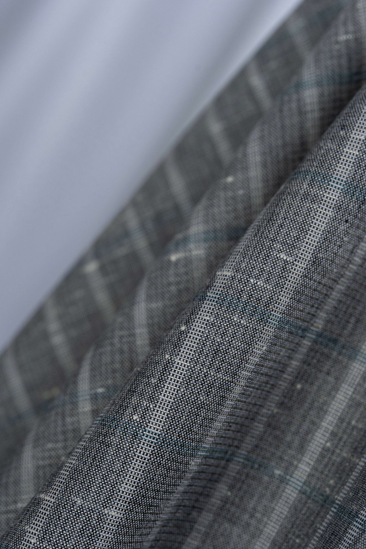 Vintage Grey Fancy Plaid Wool Blend Jacketing Fabric -2.5 Meters - Yoo's Club
