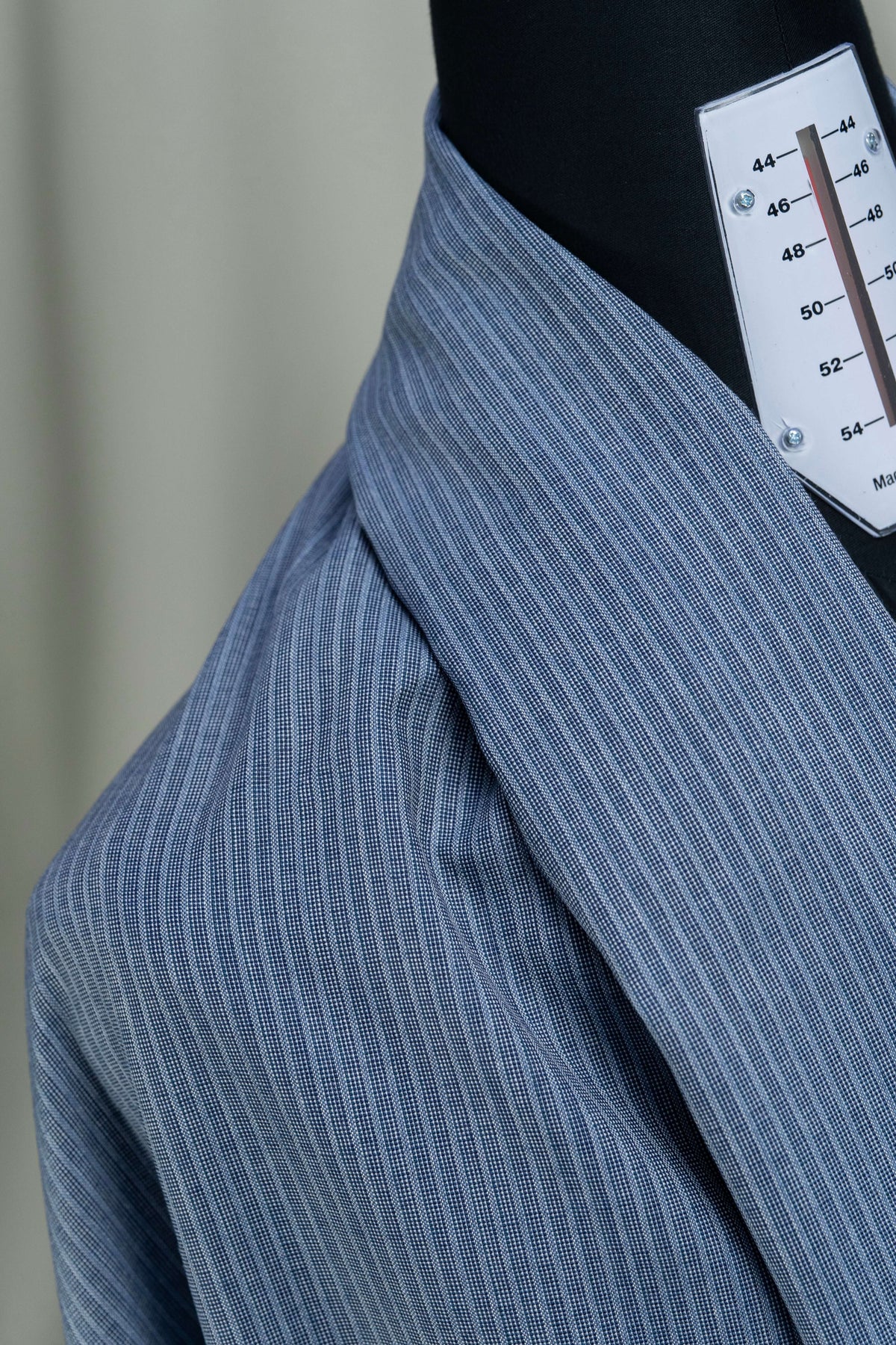 Wain Shiell Blue Stripe Lightweight Wool Suiting Fabric (V23712) -3m - Yoo's Club
