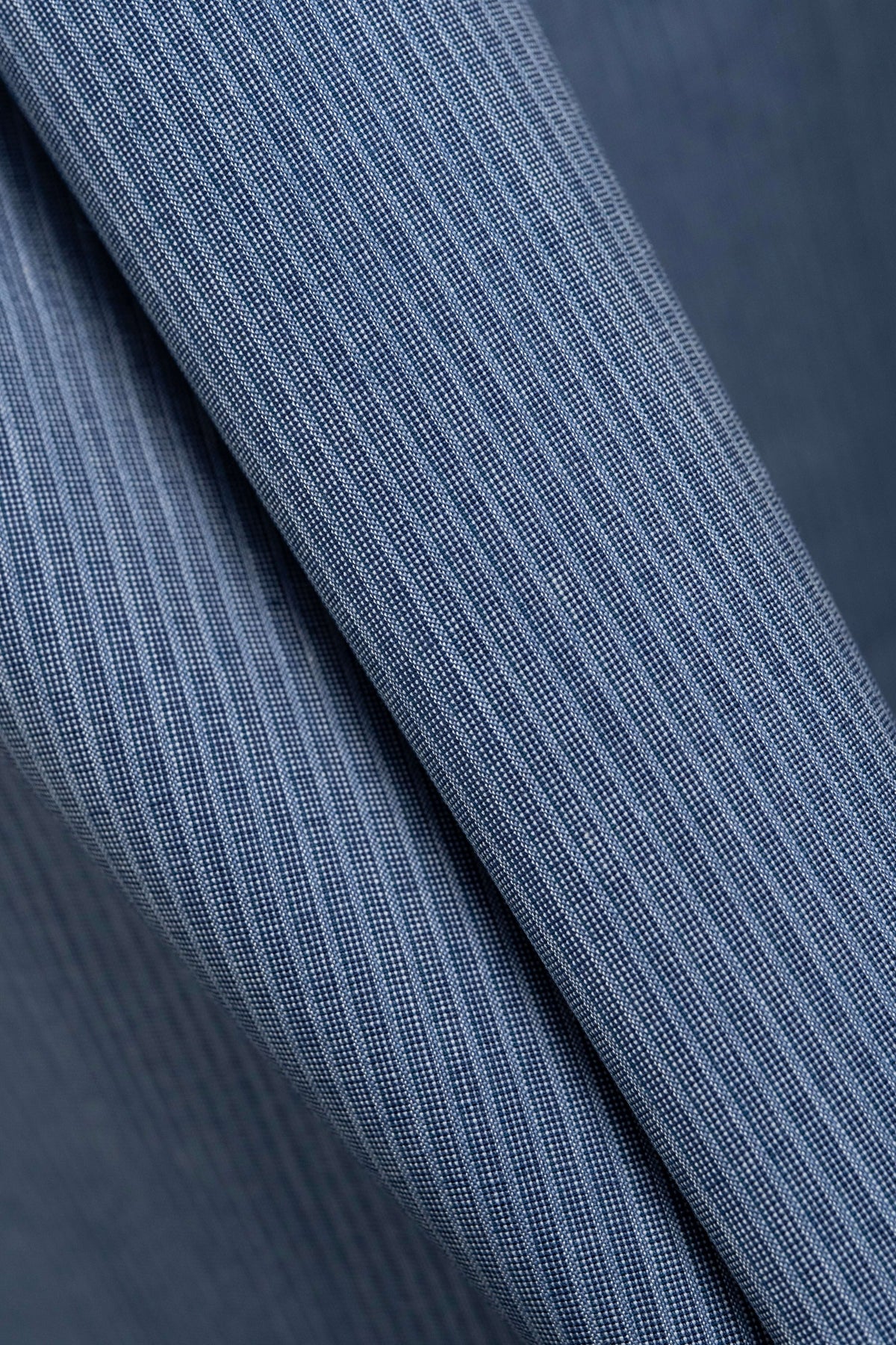 Wain Shiell Blue Stripe Lightweight Wool Suiting Fabric (V23712) -3m - Yoo's Club