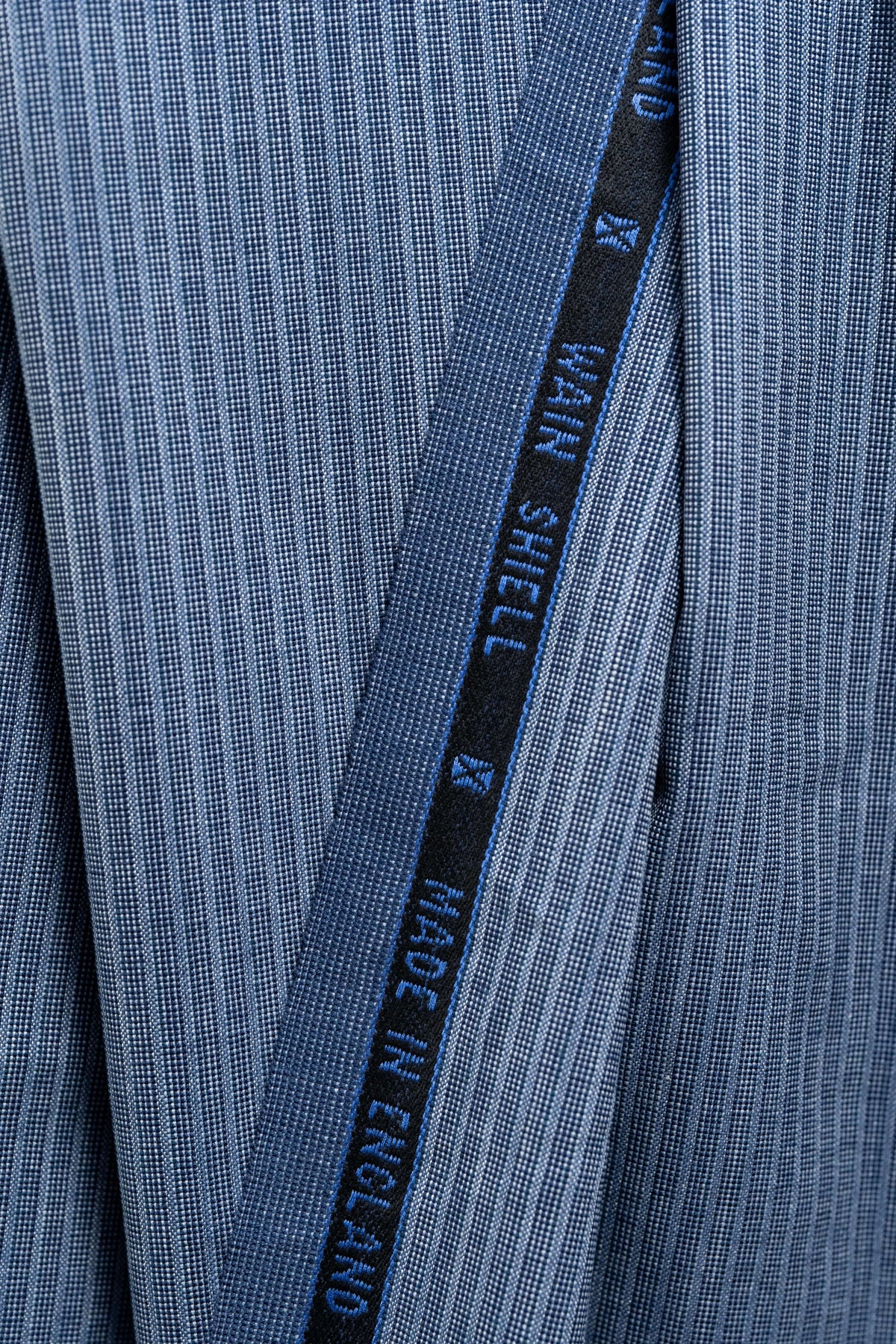 Wain Shiell Blue Stripe Lightweight Wool Suiting Fabric (V23712) -3m - Yoo's Club