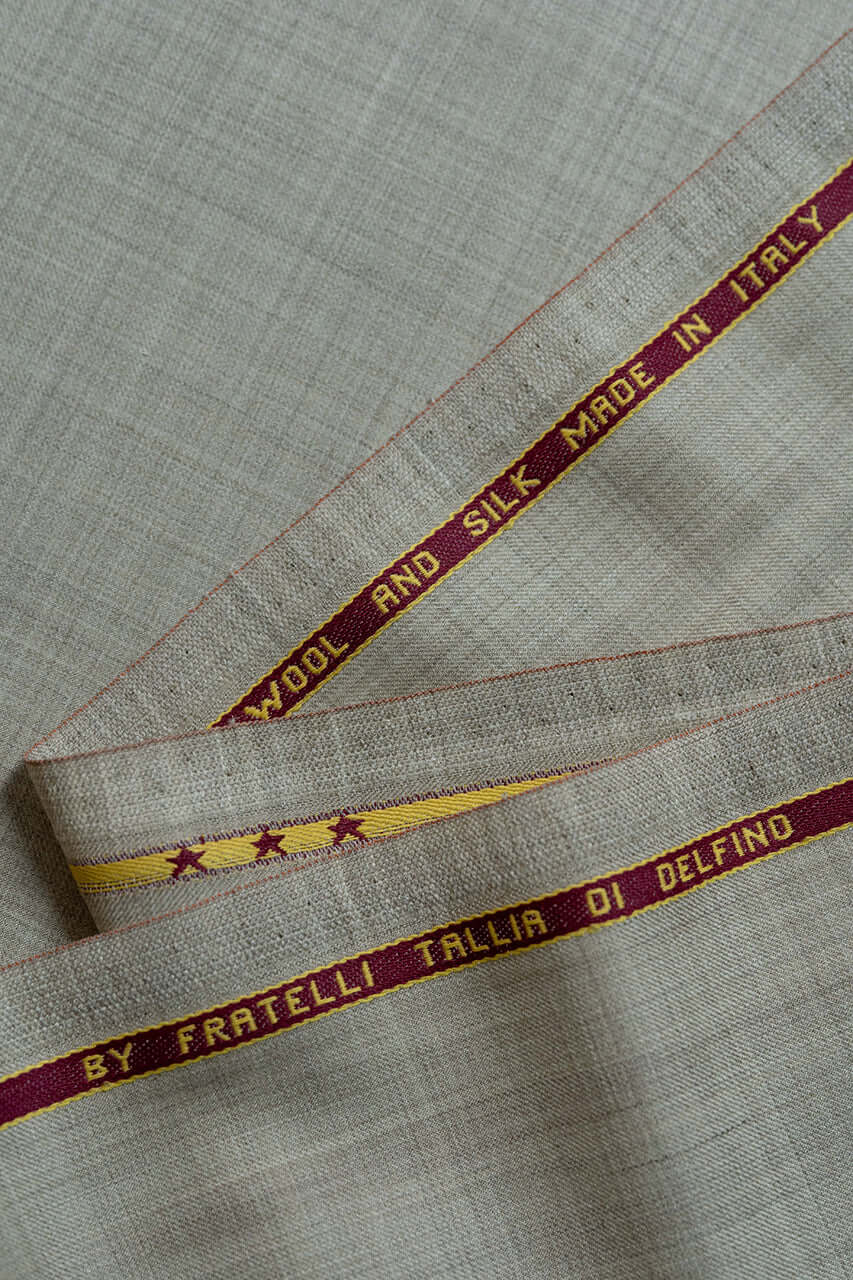 Wool & Silk Fine Suiting in Beige from Tallia Di Delfino - Yoo's Club
