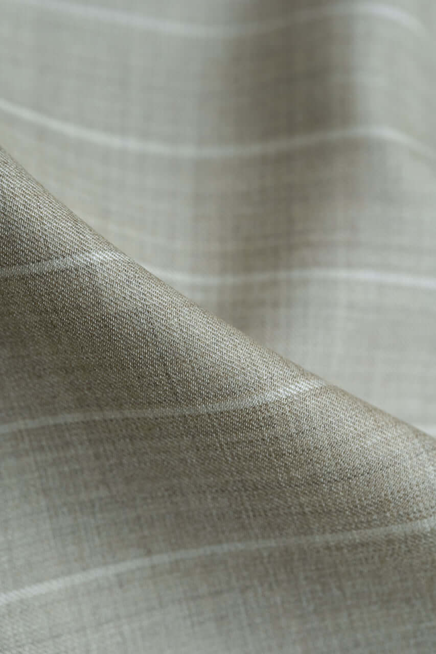 Wool & Silk Fine Suiting in Beige with Stripes from Tallia Di Delfino - Yoo's Club