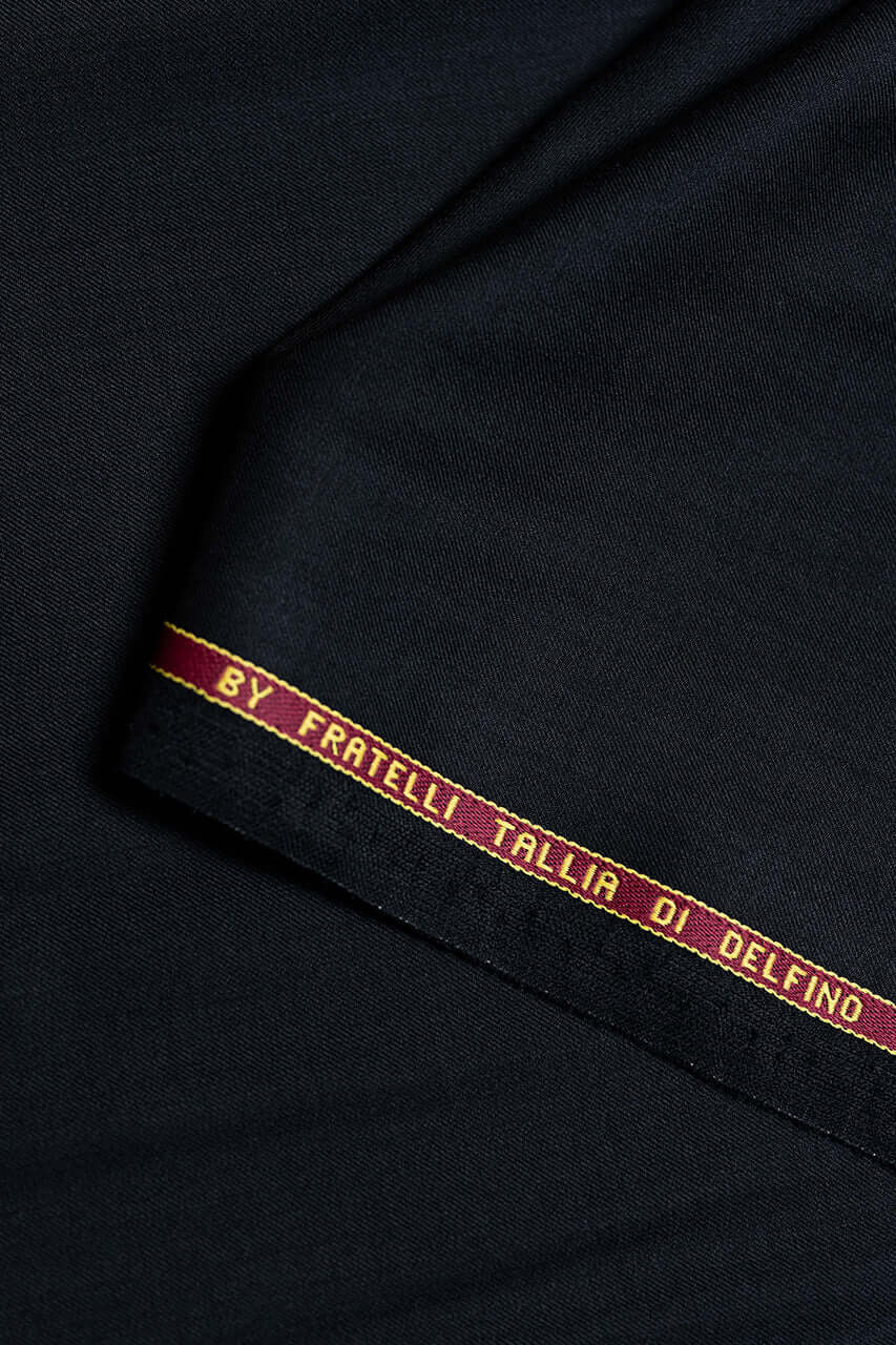 Wool & Silk Fine Suiting in Black from Tallia Di Delfino - Yoo's Club