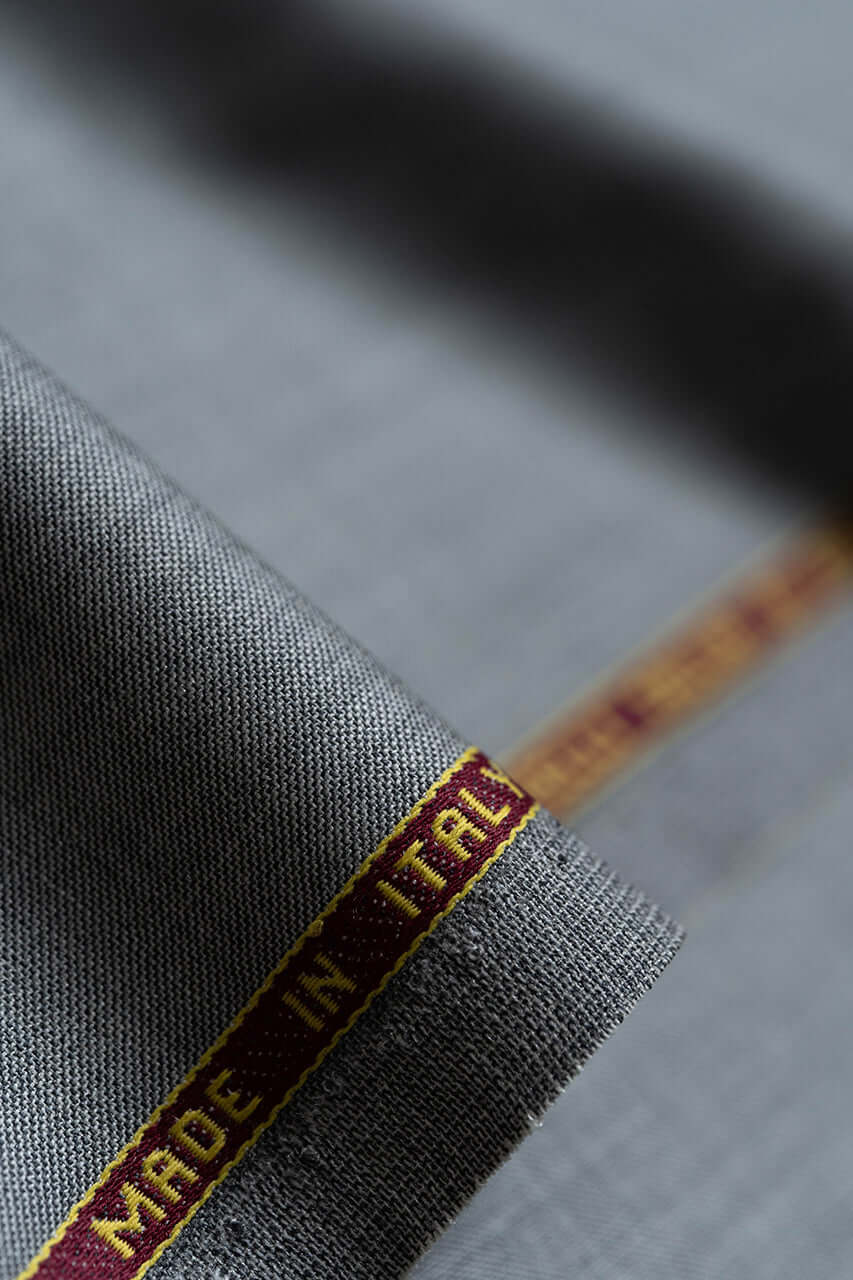 Wool & Silk Fine Suiting in Grey Sharkskin from Tallia Di Delfino - Yoo's Club