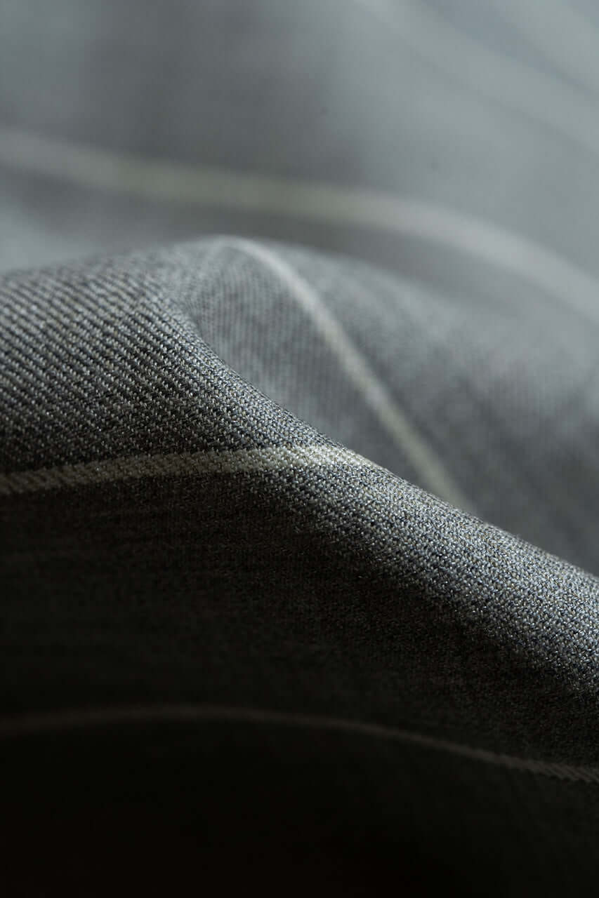 Wool & Silk Fine Suiting in Grey with Stripes from Tallia Di Delfino - Yoo's Club
