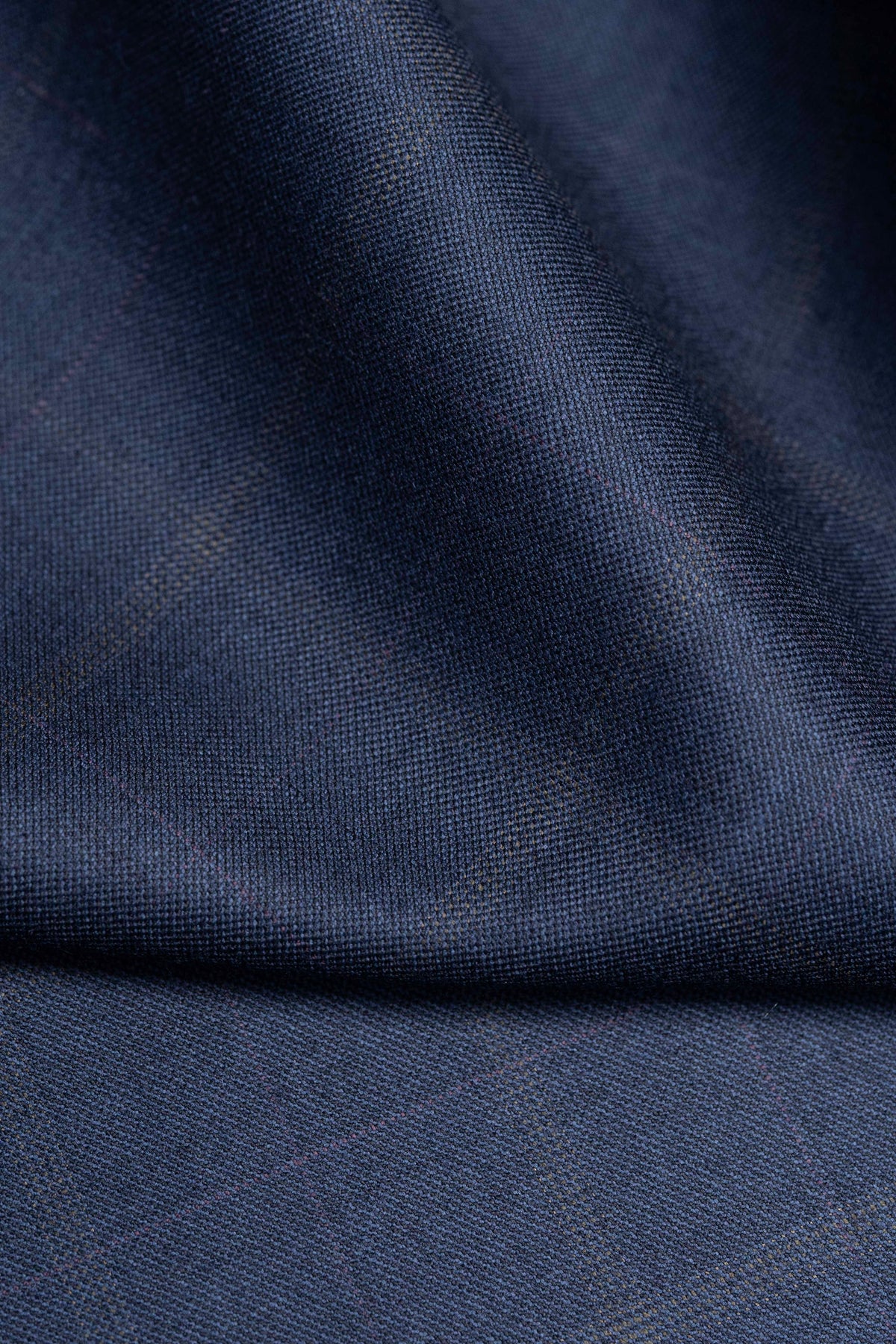 Zegna 15 Milmil 15 Navy Check Wool Suit Fabric-3.1m - Yoo's Club