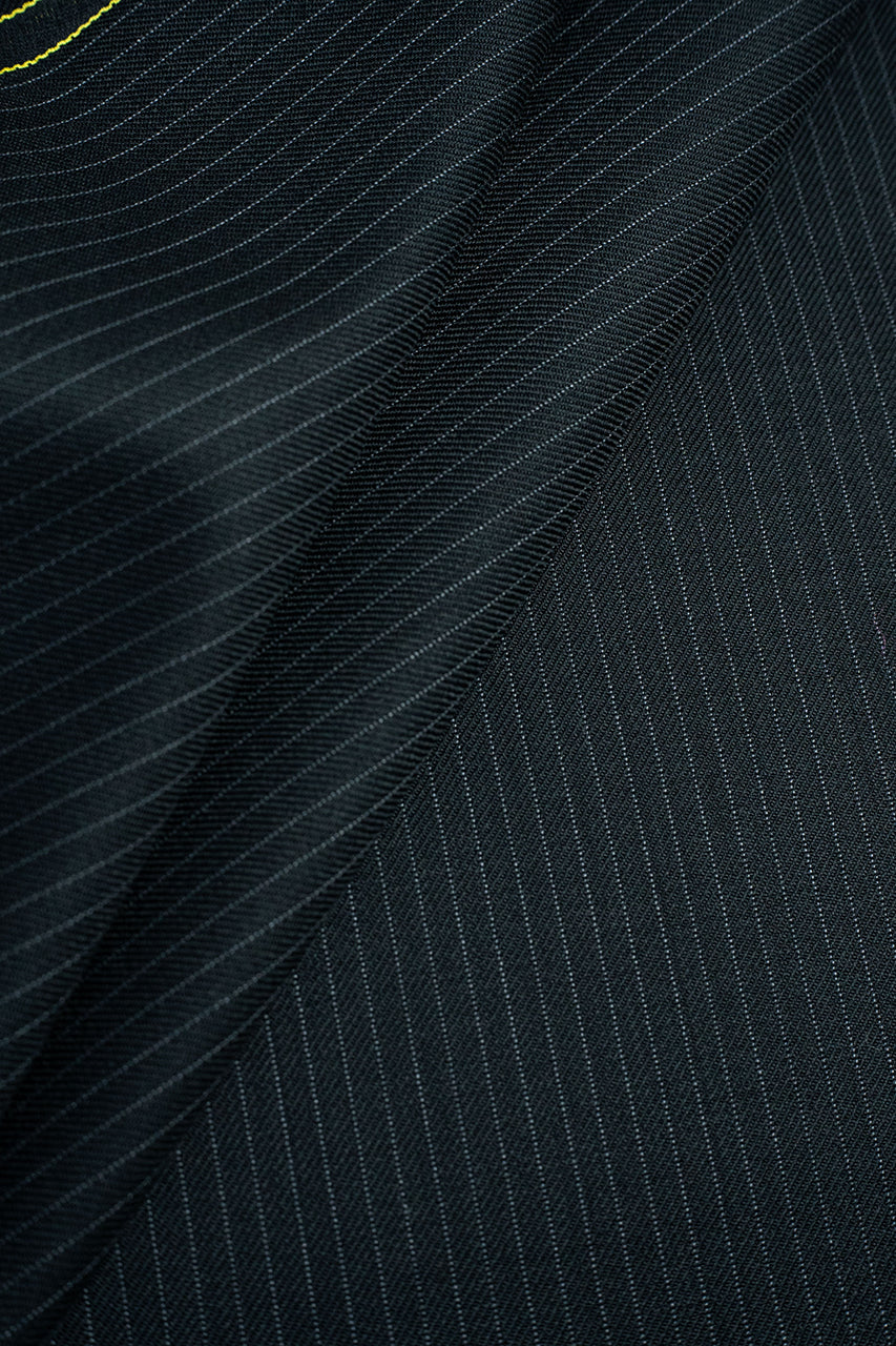 Zegna Traveller Black Stripe Superfine Australian Wool Suit Fabric -3.2m - Yoo's Club