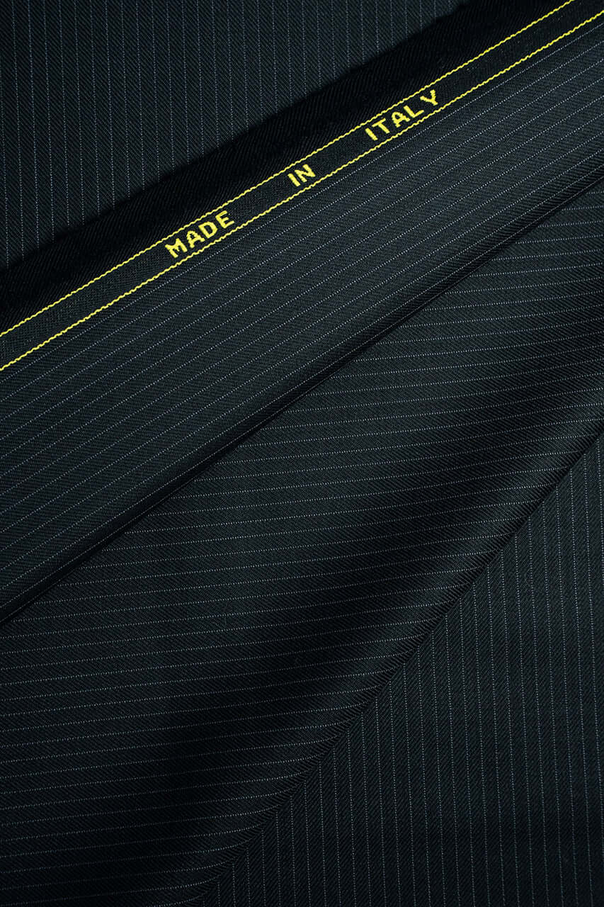 Zegna Traveller Black Stripe Superfine Australian Wool Suit Fabric -3.2m - Yoo's Club