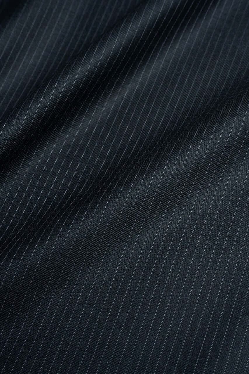 Zegna Traveller Dark Charcoal Stripe Superfine Australian Wool Suit Fabric -3.2m - Yoo's Club