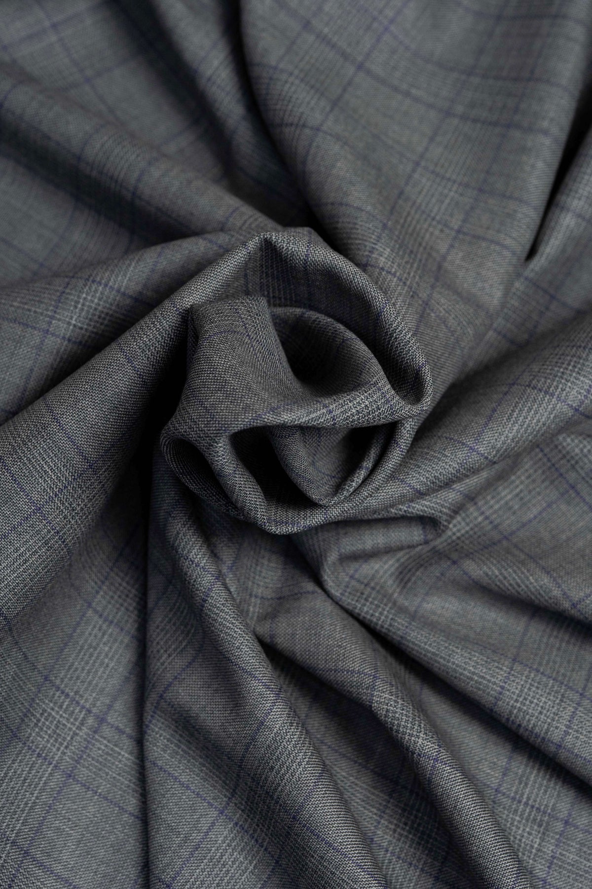 Zegna Traveller Grey Purple Check Superfine Australian Wool Suit Fabric -3.3m - Yoo's Club