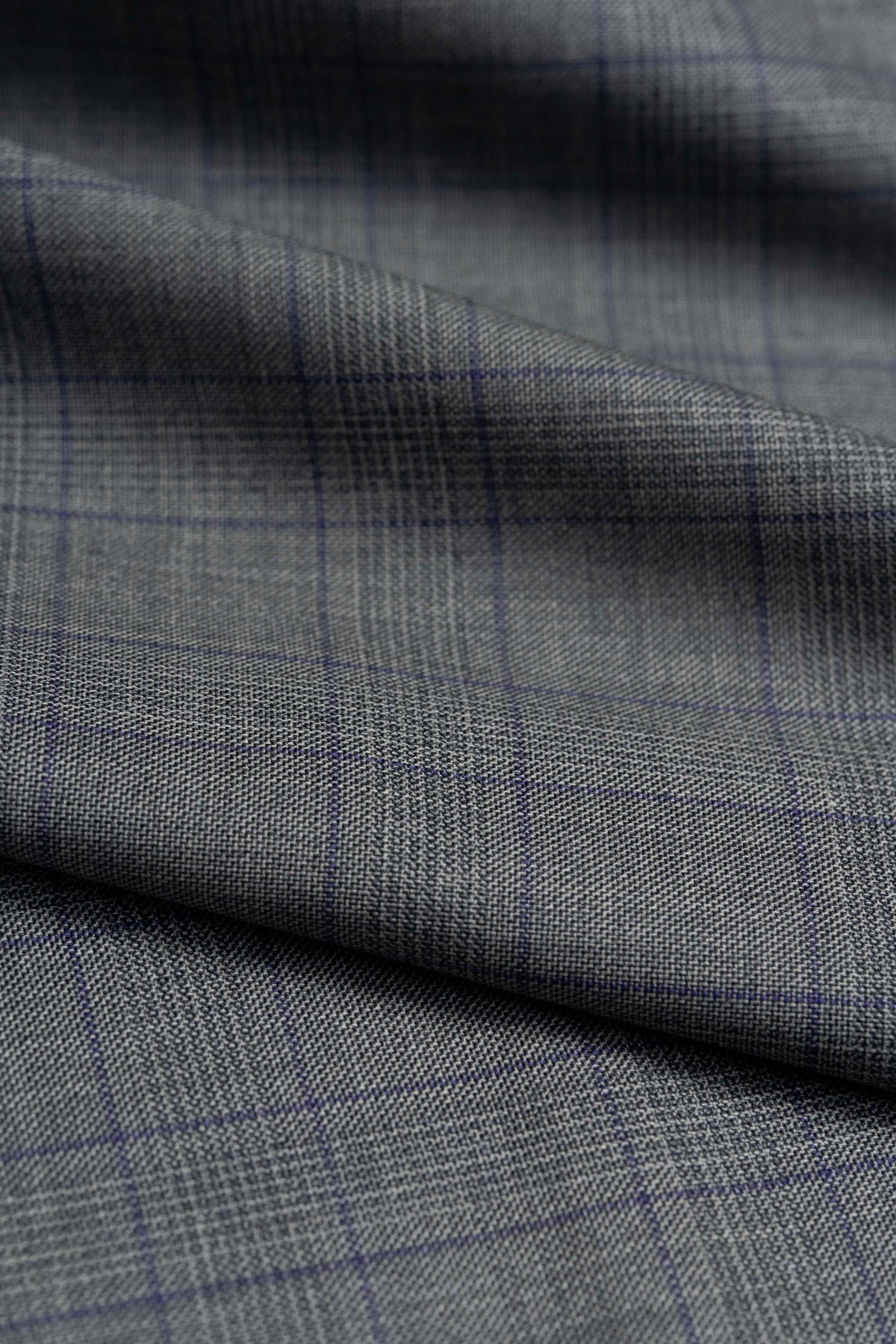 Zegna Traveller Grey Purple Check Superfine Australian Wool Suit Fabric -3.3m - Yoo's Club