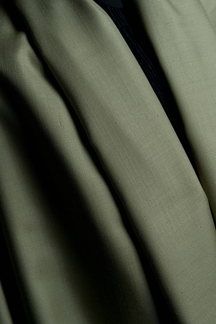 Vintage Suit Fabrics-BARCLAYS V23515 Green Plain Silk Suiting -3.25m