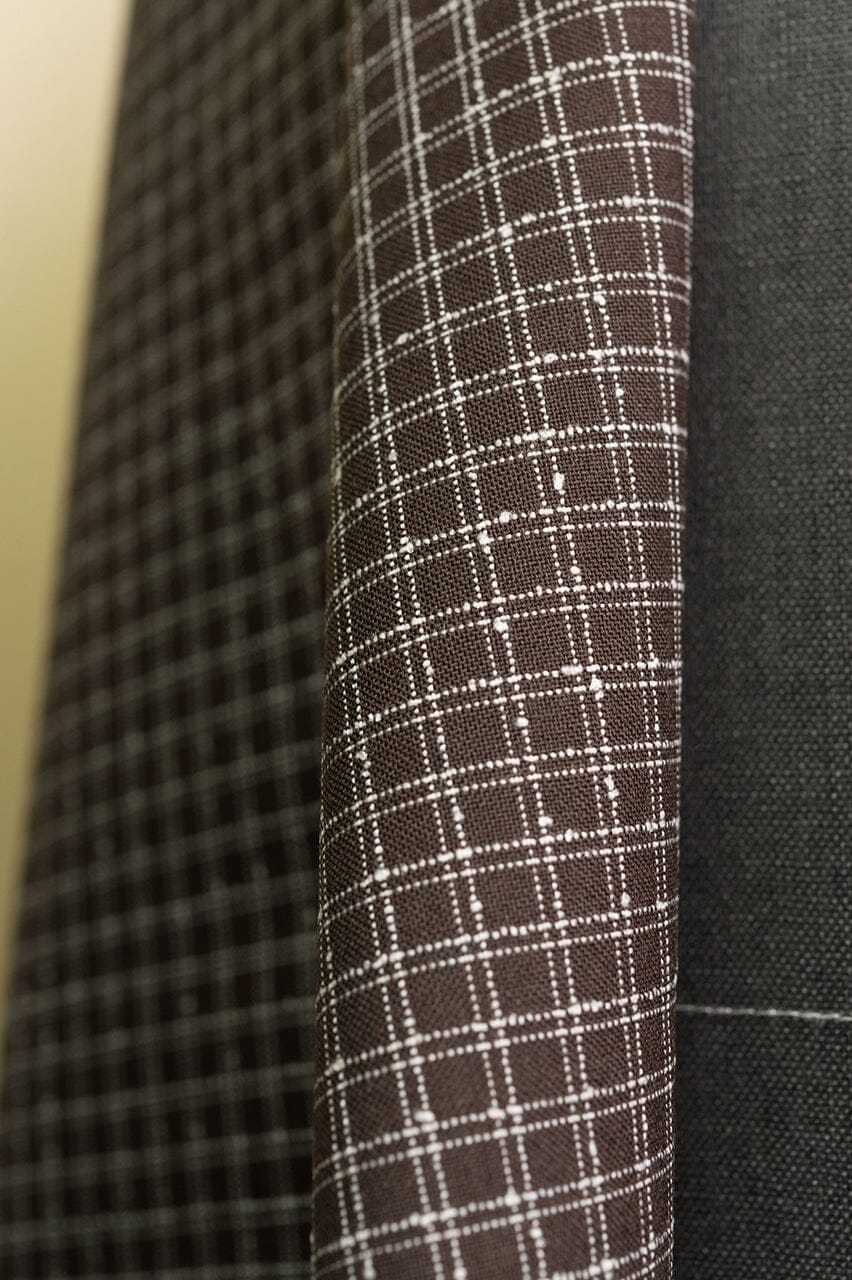 Vintage Suit Fabrics-Bleiche V23263 Brown Graph Check Trevira & Wool Jacketing-1.7m