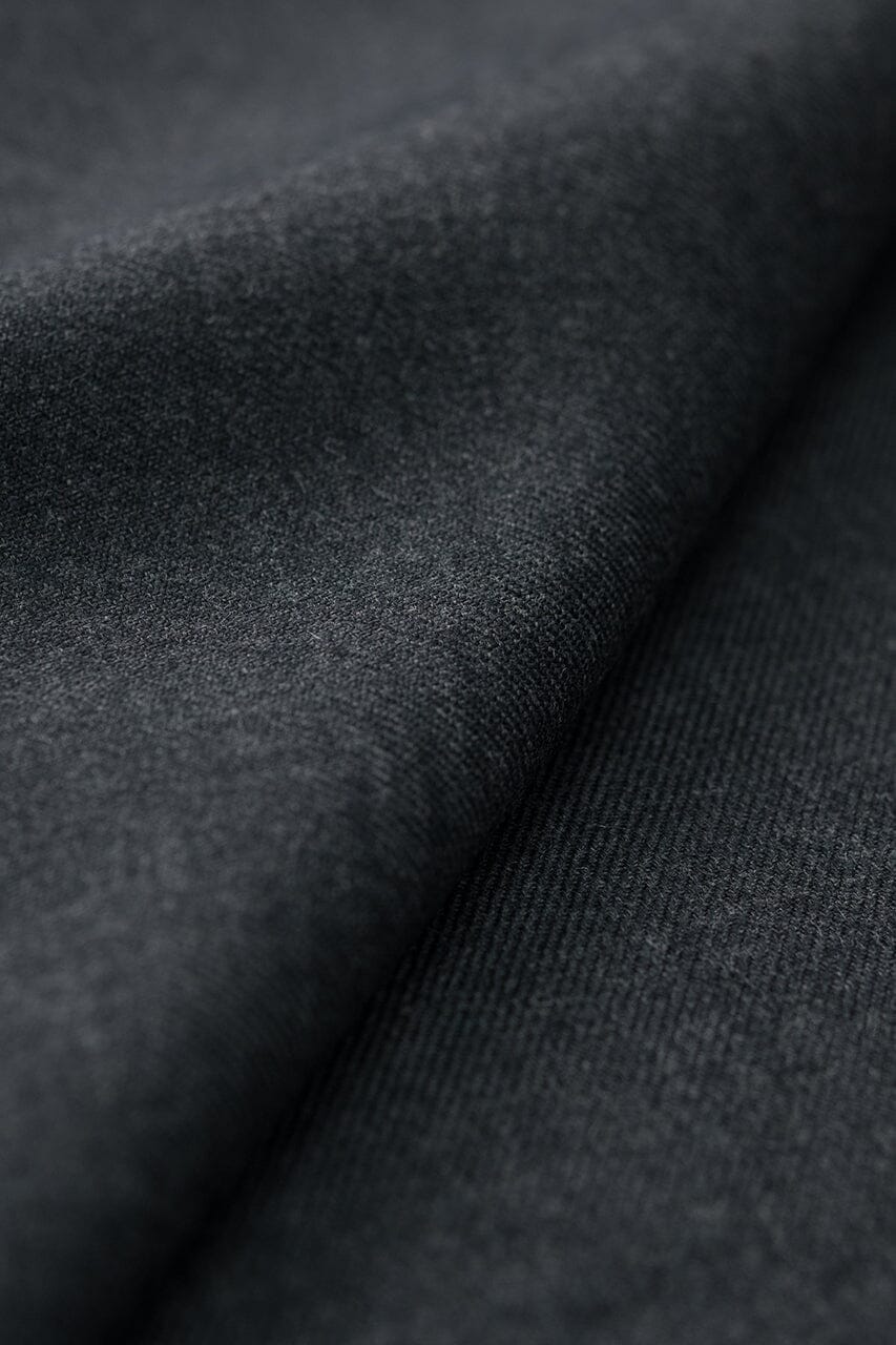 Vintage Suit Fabrics-Boss & Bros V20584 Charcoal Plain Wool -2m