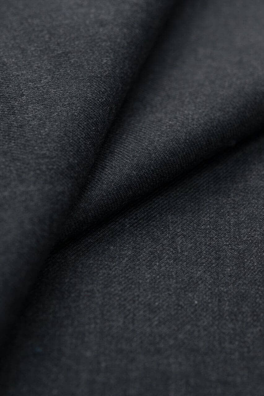 Vintage Suit Fabrics-Boss & Bros V20584 Charcoal Plain Wool -2m