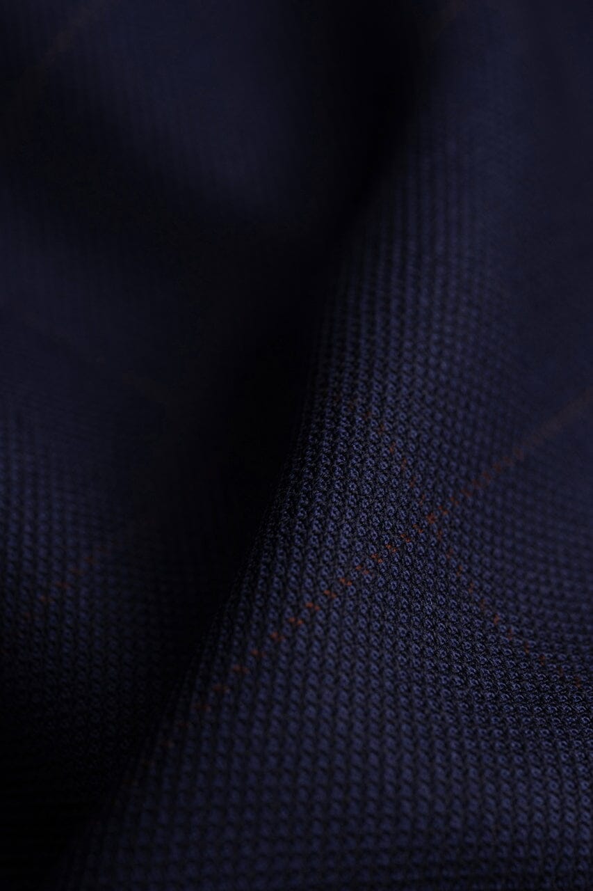 Modern Suit Fabrics-Bower Roebuck NGC38180 Bower Roebuck Dark Blue/Red Check Super 100's & Cashmere for Jackets