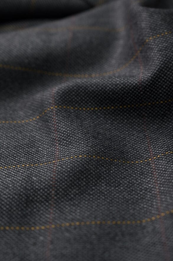 Vintage Suit Fabrics-Bower Roebuck V20376 Charcoal Lambswool & Cashmere Jacketing -1.9m