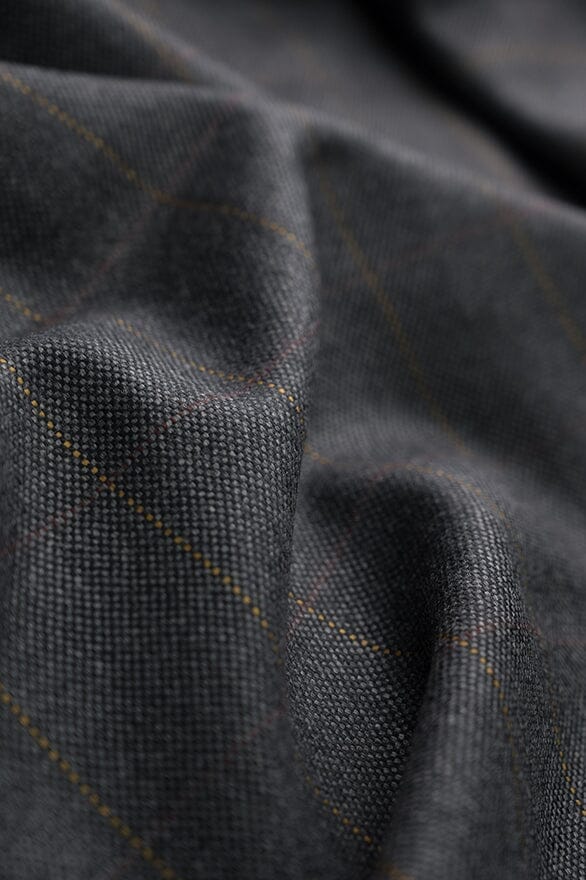 Vintage Suit Fabrics-Bower Roebuck V20376 Charcoal Lambswool & Cashmere Jacketing -1.9m