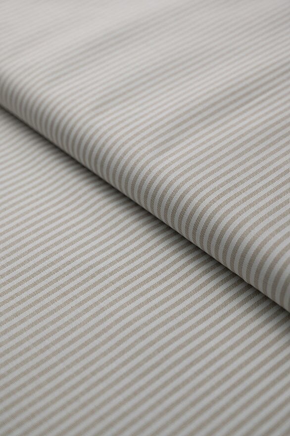 Shirt Fabrics-Brisbane Moss C4410 Tan Striped Oxford Shirting
