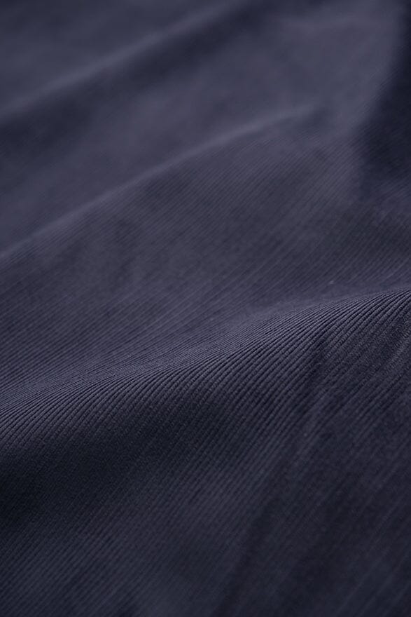 Modern Suit Fabrics-Brisbane Moss Navy 14 Wale Stretch Corduroy