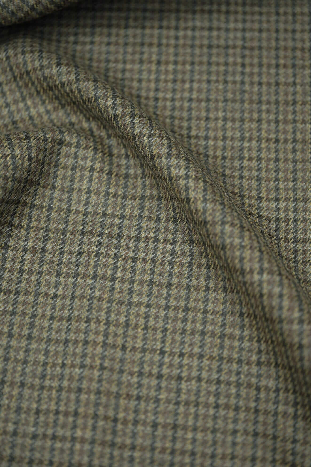 Brown Houndstooth Wool Jacketing Modern LaGondola