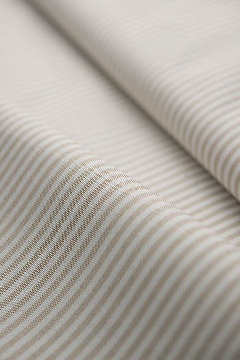 C4410 Tan Striped Oxford Shirting (Price per 0.25m) Shirting Gondola