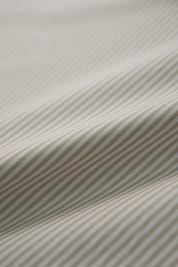 C4410 Tan Striped Oxford Shirting (Price per 0.25m) Shirting Gondola