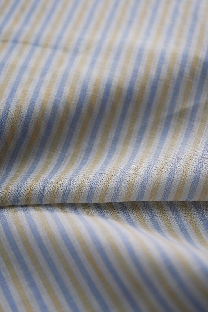 C5304 Blue & Yellow Stripe Linen Shirting (Price per 0.25m) Shirting Gondola