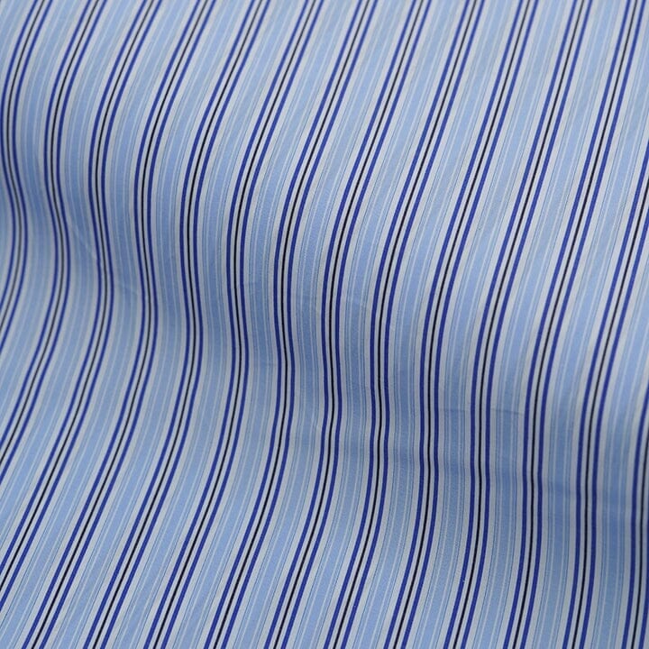 Shirt Fabrics-Canclini GC-1101 Canclini Navy & Blue Striped Shirting